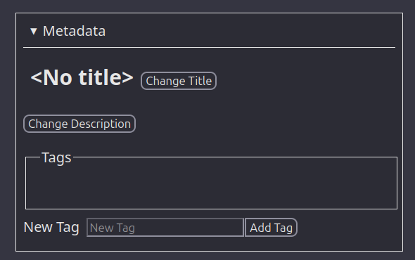 The metadata section of the sidepanel.